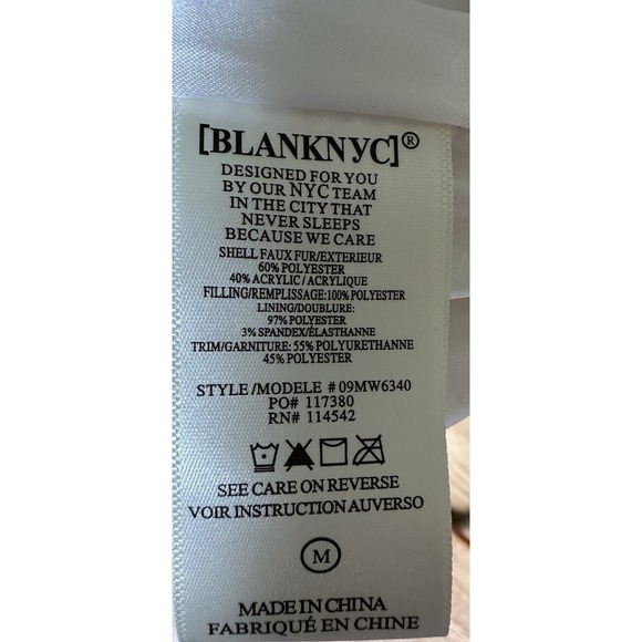 BLANKNYC Tweed Bomber Jacket Medium White Multicolor Zip Up Textured Womens $128 - Picture 12 of 13